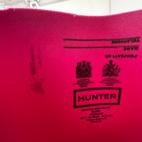 Girls Hot Pink Hunter Boots Original Kids Gloss US Size 5G - Picture 6 of 7